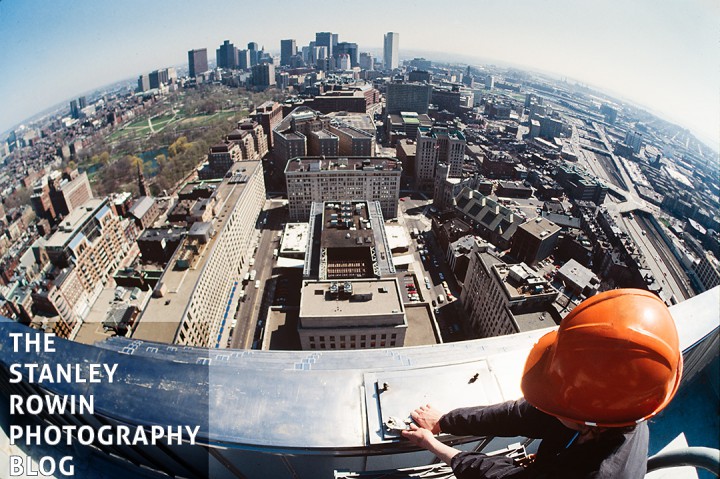 Fisheye photograph from top of the Boston Prudential Building