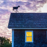 Photo of sunset over barn in Martha's Vineyard