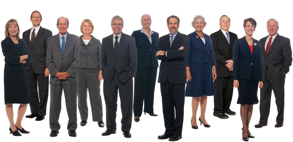 Photo of 11 attorneys for promotional piece for law firm