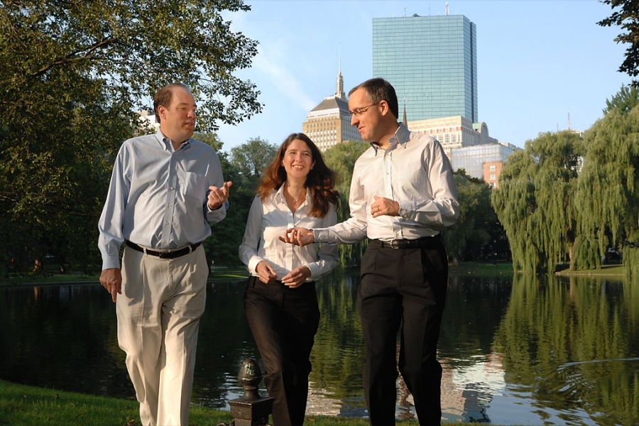 Bankers Walk in the Boston Public Garden for Banking Magazine